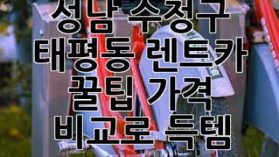 성남 수정구 태평동 렌트카 꿀팁🍯: 가격 비교로 득템!